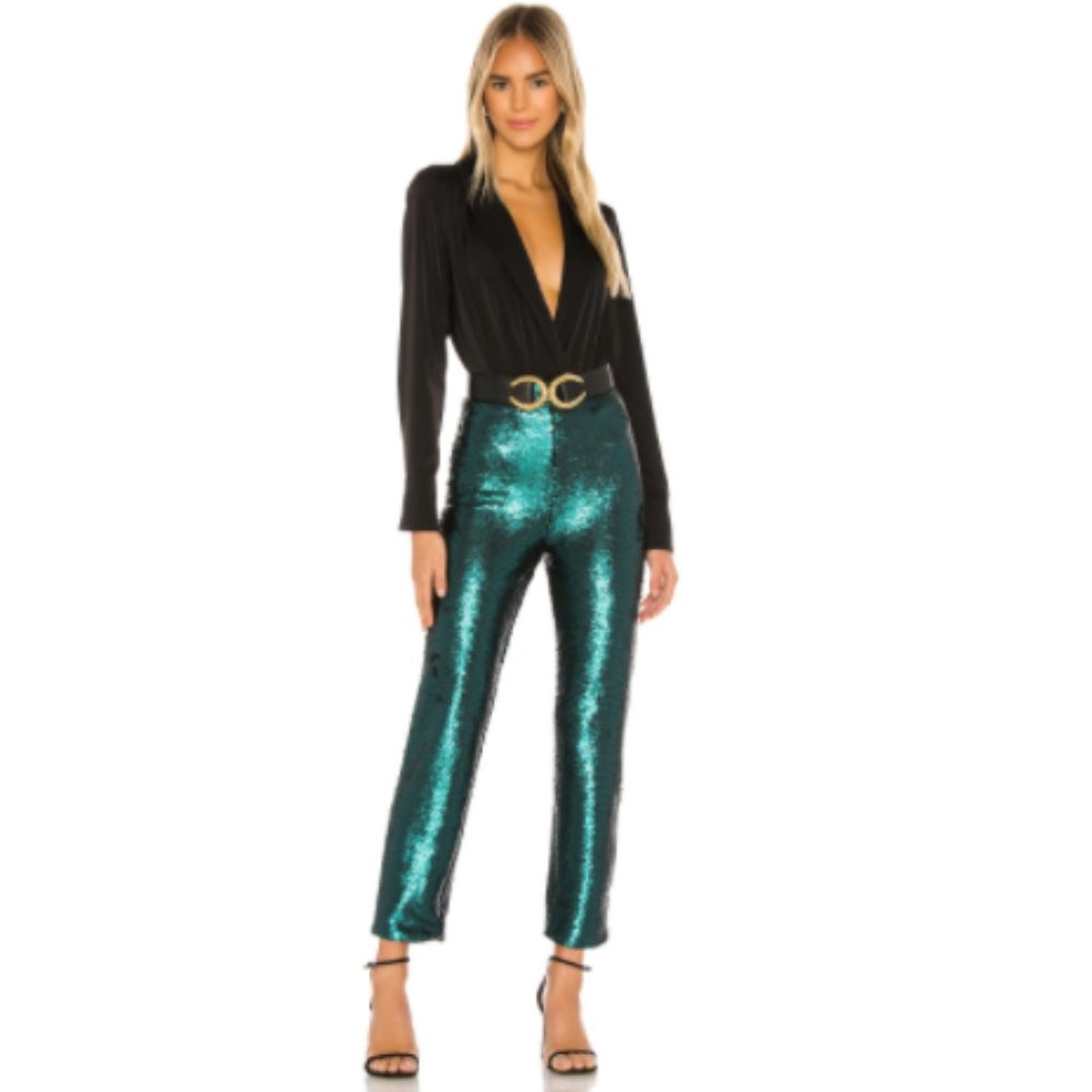 Lovers + Friends Ogden Pant in Moss Green